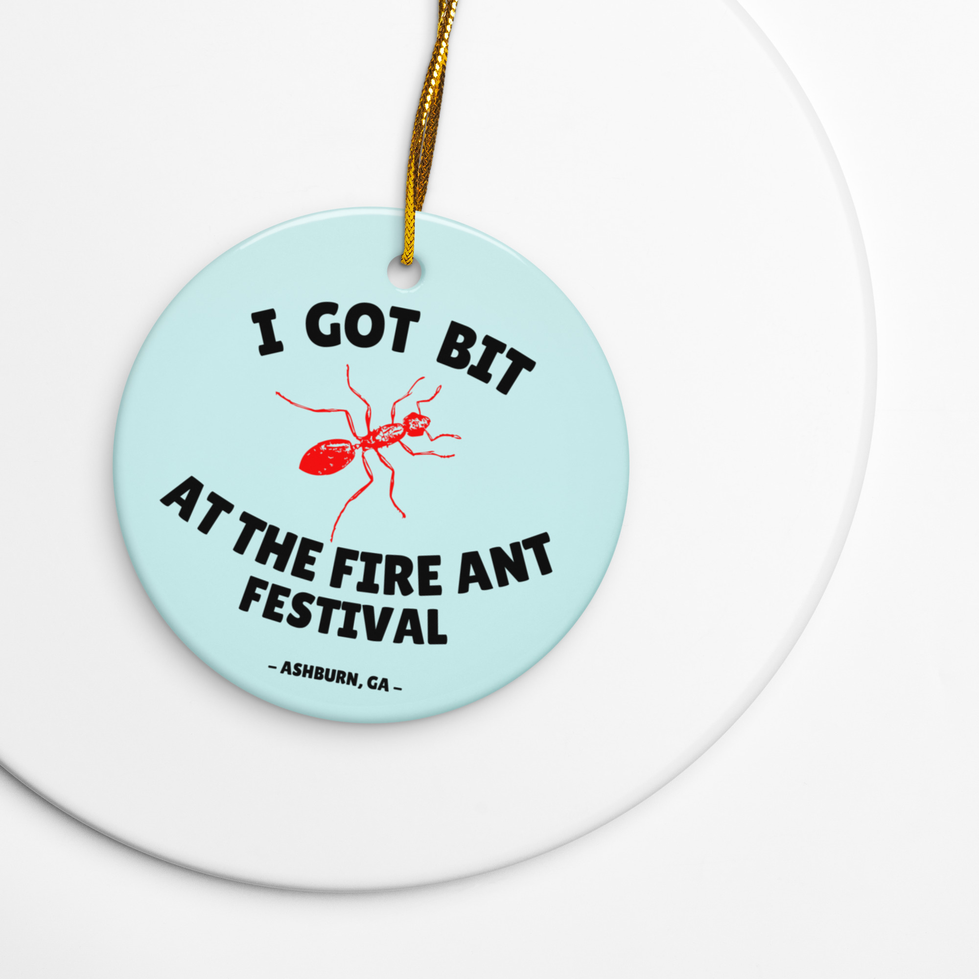 "I Got Bit" Double-sided ceramic ornaments - Image 2