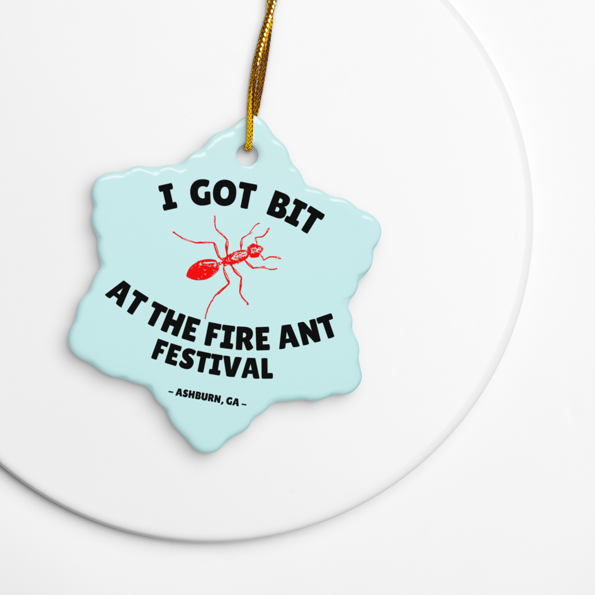 "I Got Bit" Double-sided ceramic ornaments - Image 4