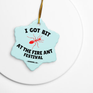 "I Got Bit" Double-sided ceramic ornaments